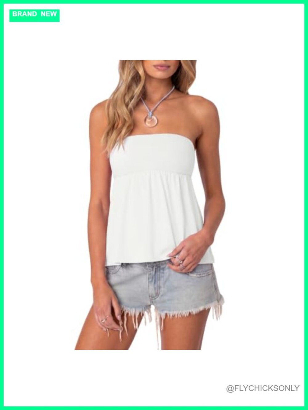 Women's Peplum Tube Top Built in Bra Sleeveless Strapless Babydoll Tank Top
